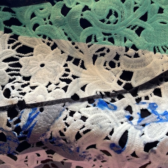 Bar III Printed Sleeveless Laced Top. Cobalt Glace Combo. Size XL. P63/A2289 - Picture 7 of 9